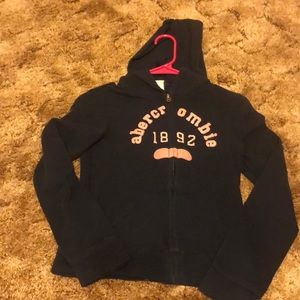 Navy Abercrombie kids zip sweatshirt